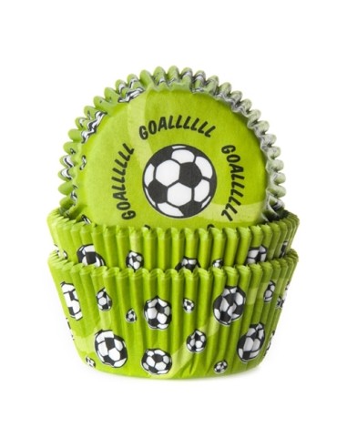 House of Marie Baking Cups Voetbal Groen (50st)