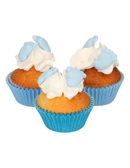 FunCakes Suikerdecoratie Baby Voetjes Blauw -16st-