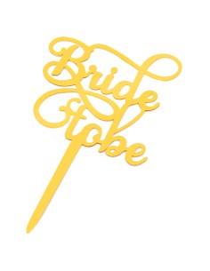 CakeDeco Taarttopper Bride to Be - Spiegel Goud