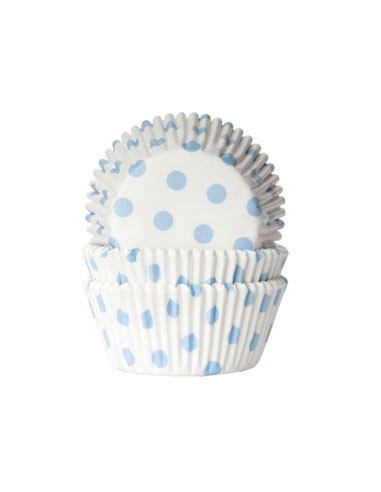 House of Marie Baking Cups Stippen Wit/ Baby Blauw (50st)