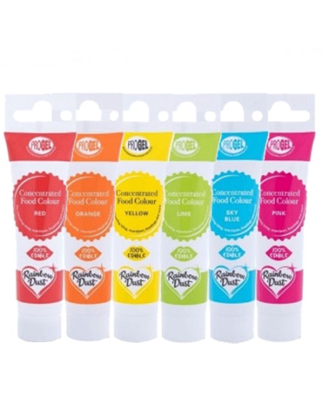 RD ProGel Eetbare Kleurstof Gel Multipack Rainbow -6x25gr-