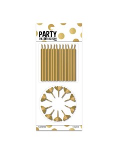 PartyFactory Verjaardag Kaarsen Goud -12st-