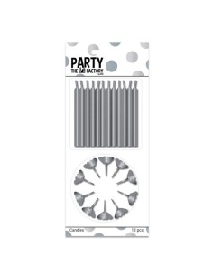 PartyFactory Verjaardag Kaarsen Zilver -12st-