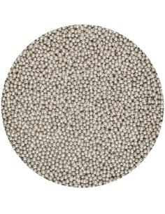 FunCakes Suikerparels Metallic Zilver 2mm -80gr-