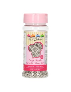 FunCakes Suikerparels Metallic Zilver 2mm -80gr- 2