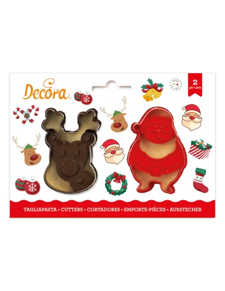 Decora Uitsteker Set Kerstman en Rendier -2st-