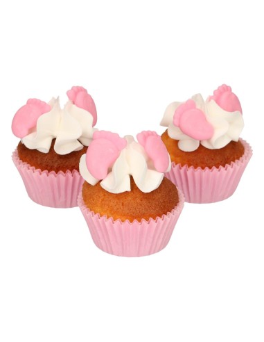 FunCakes Suikerdecoratie Baby Voetjes Roze -16st-