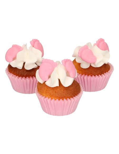 FunCakes Suikerdecoratie Baby Voetjes Roze -16st-