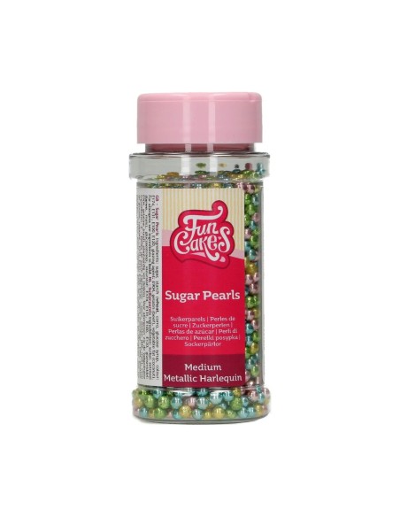 FunCakes Suikerparels Metallic Harlequin 4mm -80gr-