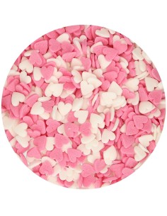 FunCakes Confetti Hartjes Roze/Wit -60gr-
