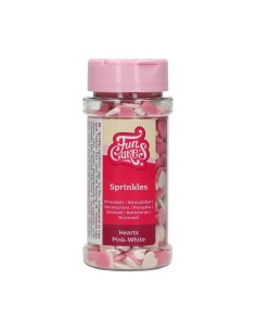 FunCakes Confetti Hartjes Roze/Wit -60gr- 2