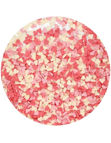 FunCakes Confetti Mini Hartjes Roze-Wit-Rood -60gr-