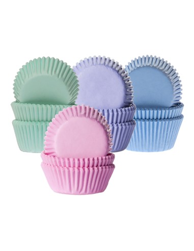 House of Marie Mini Baking Cups Effen Assorti Pastel -100st-