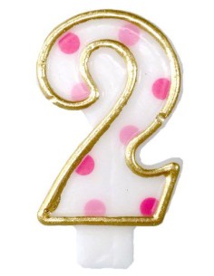 Verjaardagskaars Roze Cijfer 2