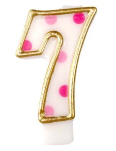 Verjaardagskaars Roze Cijfer 7