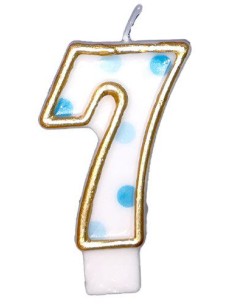 Verjaardagskaars Blauw Cijfer 7
