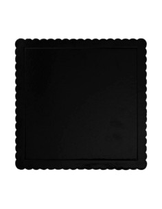 Cake Board Schulp Zwart Vierkant 30x30cm -1st-