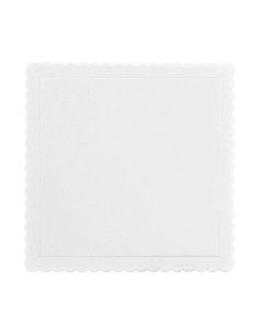 Cake Board Schulp Wit Vierkant 25x25cm -1st-