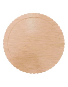 Cake Board Schulp Hout Licht Rond 30cm -1st-