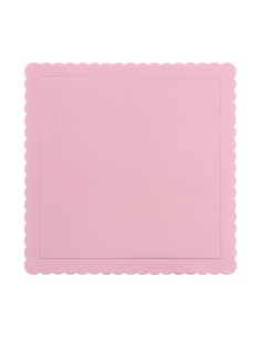Cake Board Schulp Roze Vierkant 30x30cm -1st-