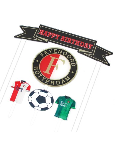 CakeDeco Taarttopper Feyenoord Set -5st-