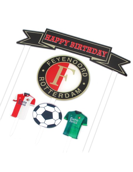CakeDeco Taarttopper Feyenoord Set -5st-