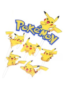 CakeDeco Taarttopper Pokemon Set Pikachu -7st-