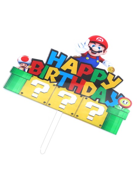 CakeDeco Taarttopper Super Mario Set Vraagteken -7st-