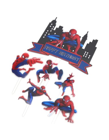 CakeDeco Taarttopper Spiderman Set -6st-