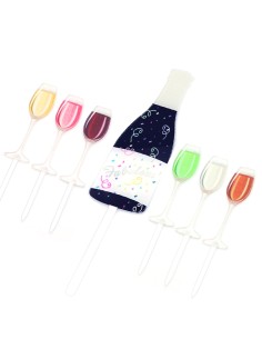CakeDeco Taarttopper Champagne Set -7st- //