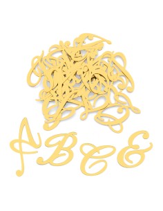 CakeDeco Acryl Letters Sierlijk - Spiegel Goud -27st-