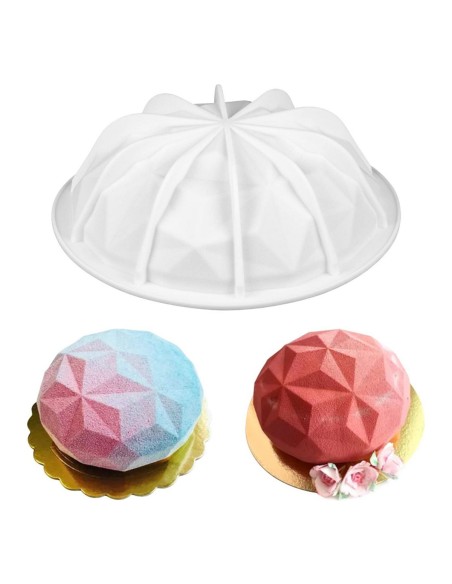 CakeDeco Siliconen Bakvorm Diamant Rond //