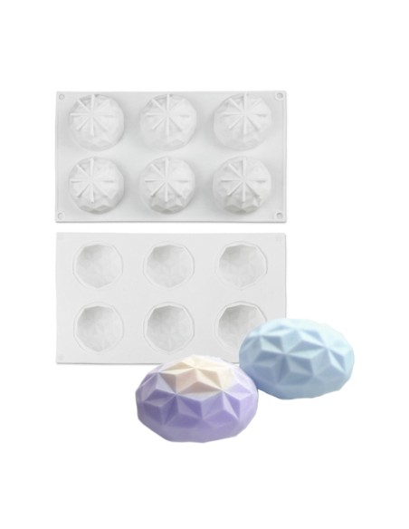 CakeDeco Siliconen Bakvorm Mini Diamant Rond //