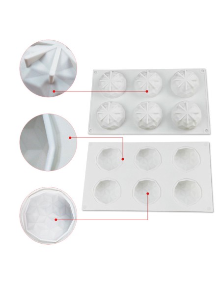 CakeDeco Siliconen Bakvorm Mini Diamant Rond //