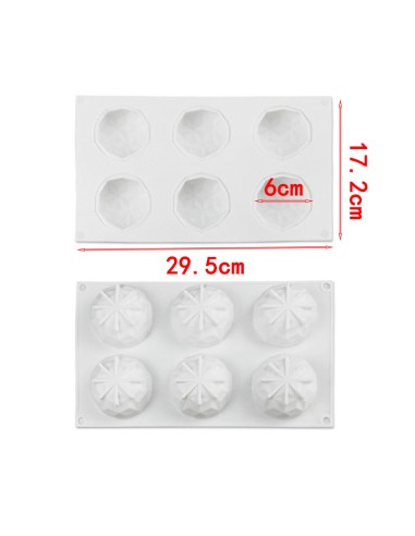 CakeDeco Siliconen Bakvorm Mini Diamant Rond //