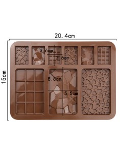 CakeDeco Siliconen Chocolade Mal Mini Assorti 2