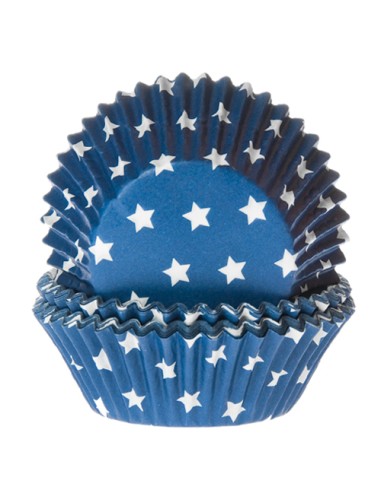 House of Marie Baking Cups Ster Blauw (50st)