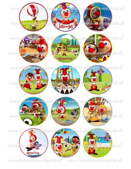 Eetbare Print Jokie en Jet Cupcakes - 5cm