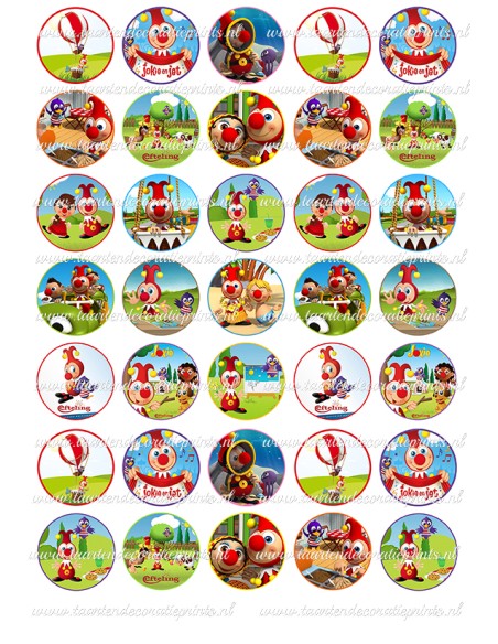Eetbare Print Jokie en Jet Mini Cupcakes - 3,5cm