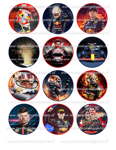Eetbare Print Max Verstappen Cupcakes - 6cm