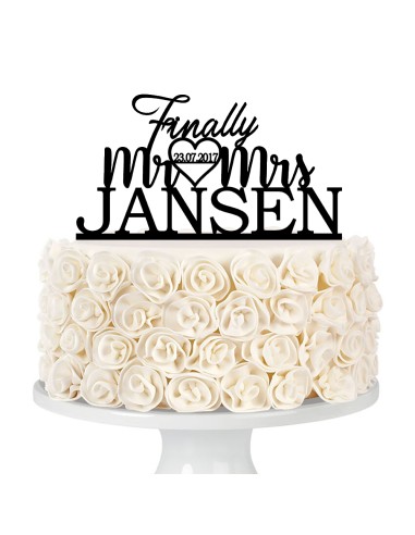 Taarttopper op Maat: Finally Mr & Mr Jansen - Naam en Datum