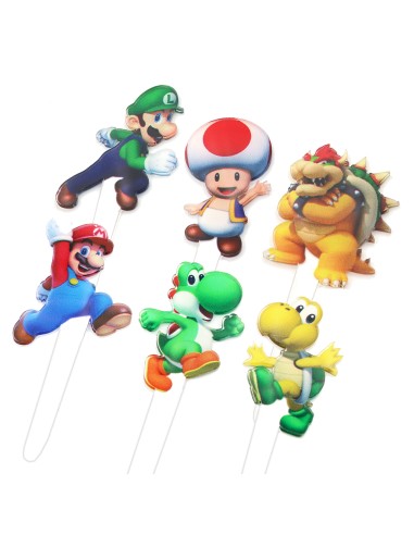 CakeDeco Taarttopper Super Mario Set Happy Birthday -7st-