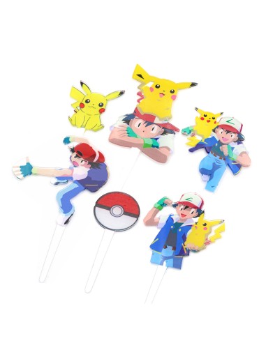 CakeDeco Taarttopper Pokemon Set Pikachu & Ash -7st-