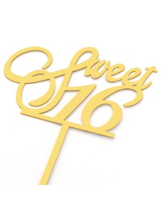 CakeDeco Taarttopper Sweet Sixteen - Spiegel Goud