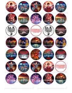 Eetbare Print Stranger Things Mini Cupcakes - 3,5cm