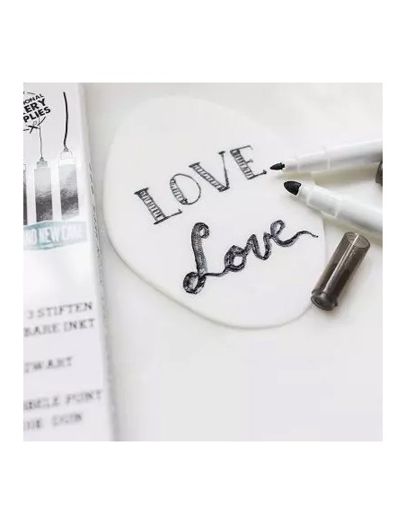 BrandNewCake Eetbare Stift Set Zwart -3st-