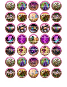 Eetbare Print Minecraft Mini Cupcakes Pink - 3,5cm