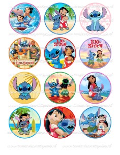Eetbare Print Lilo & Stitch Cupcakes - 6cm