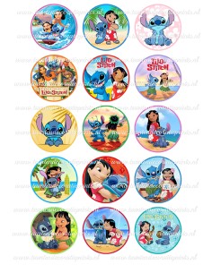 Eetbare Print Lilo & Stitch Cupcakes - 5cm
