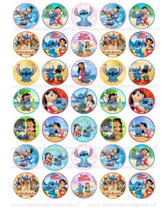 Eetbare Print Lilo & Stitch Mini Cupcakes - 3,5cm